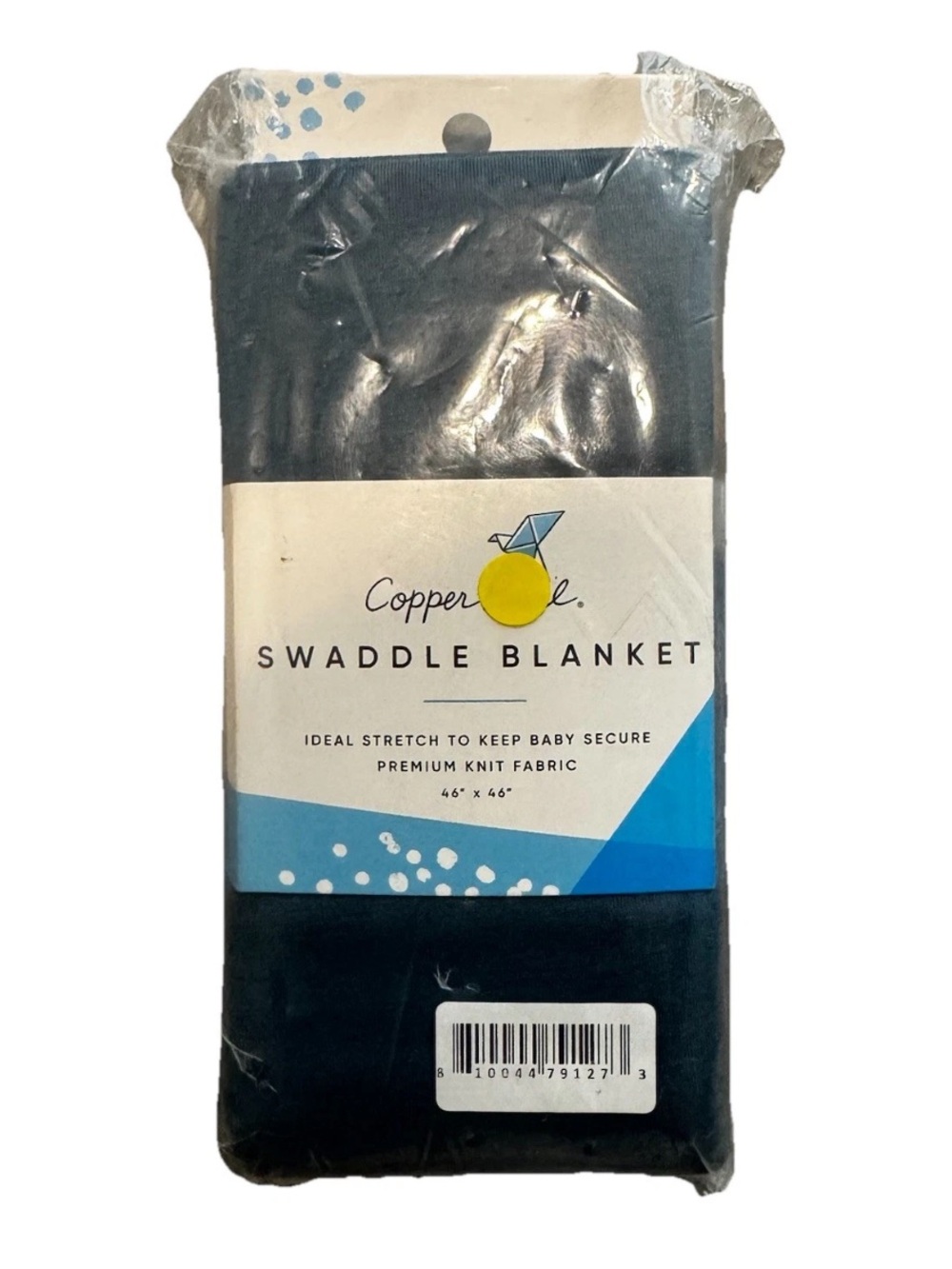 NEW COPPER PEARL SWADDLE BLANKET PREMIUM KNIT DARK NAVY BLUE 46"X46"